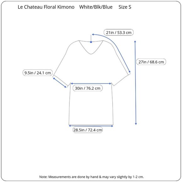 SOLD | NWT Le Chateau White & Blue Floral Kimono - Picture 9 of 12